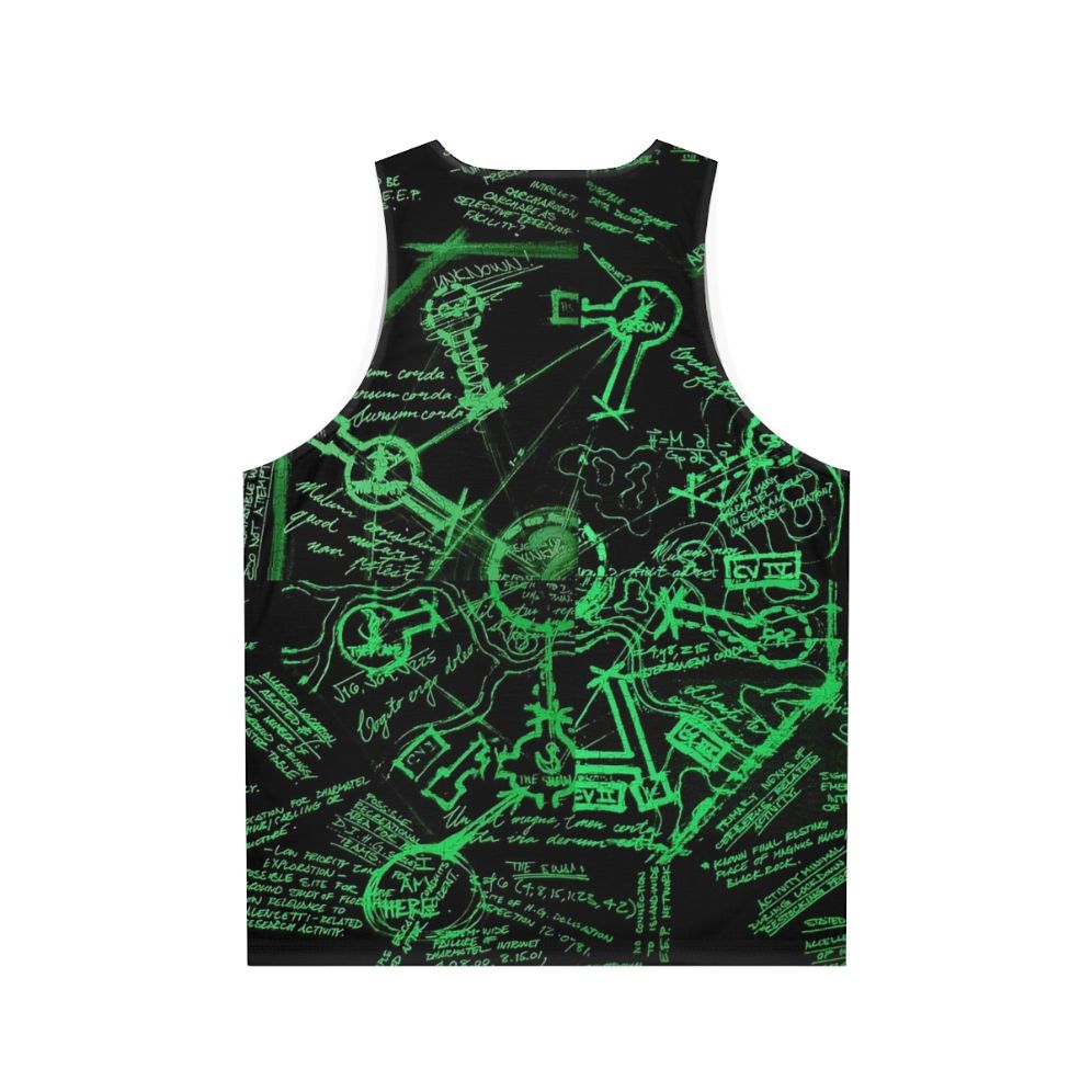 Vintage Lost TV Show Dharma Station Map Unisex Tank Top - Back