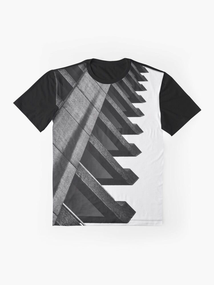 Barbican brutalist architecture graphic t-shirt - Flat lay