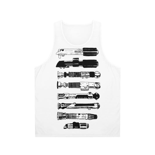 Minimalist Star Wars Lightsaber Jedi Unisex Tank Top