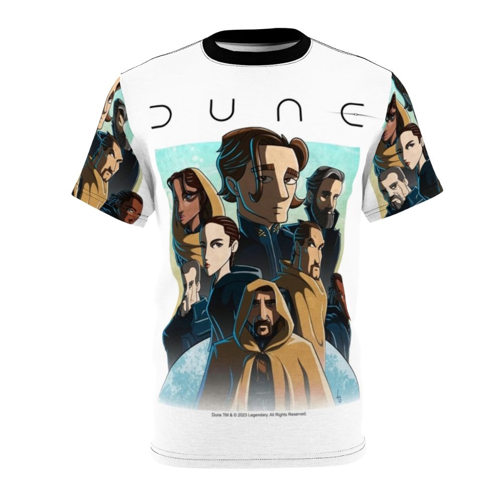 Dune movie inspired sci-fi art t-shirt design