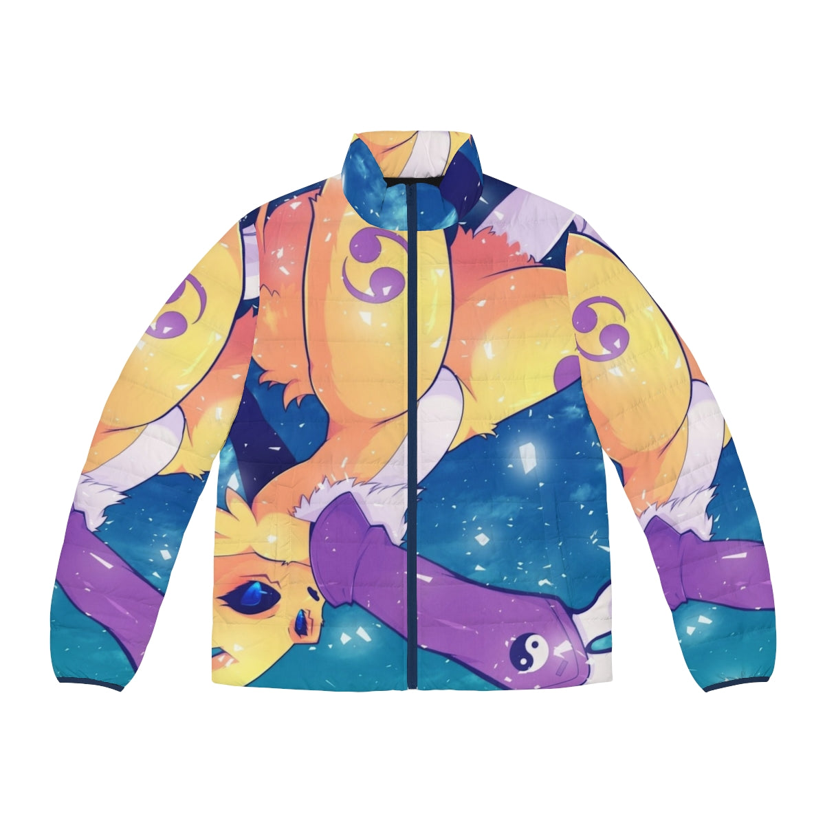 Diamond Storm Puffer Jacket with Digimon-inspired Renamon design