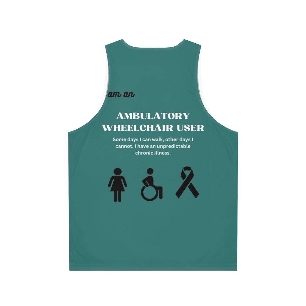 Disability awareness unisex tank top for ambulatory wheelchair users - Back