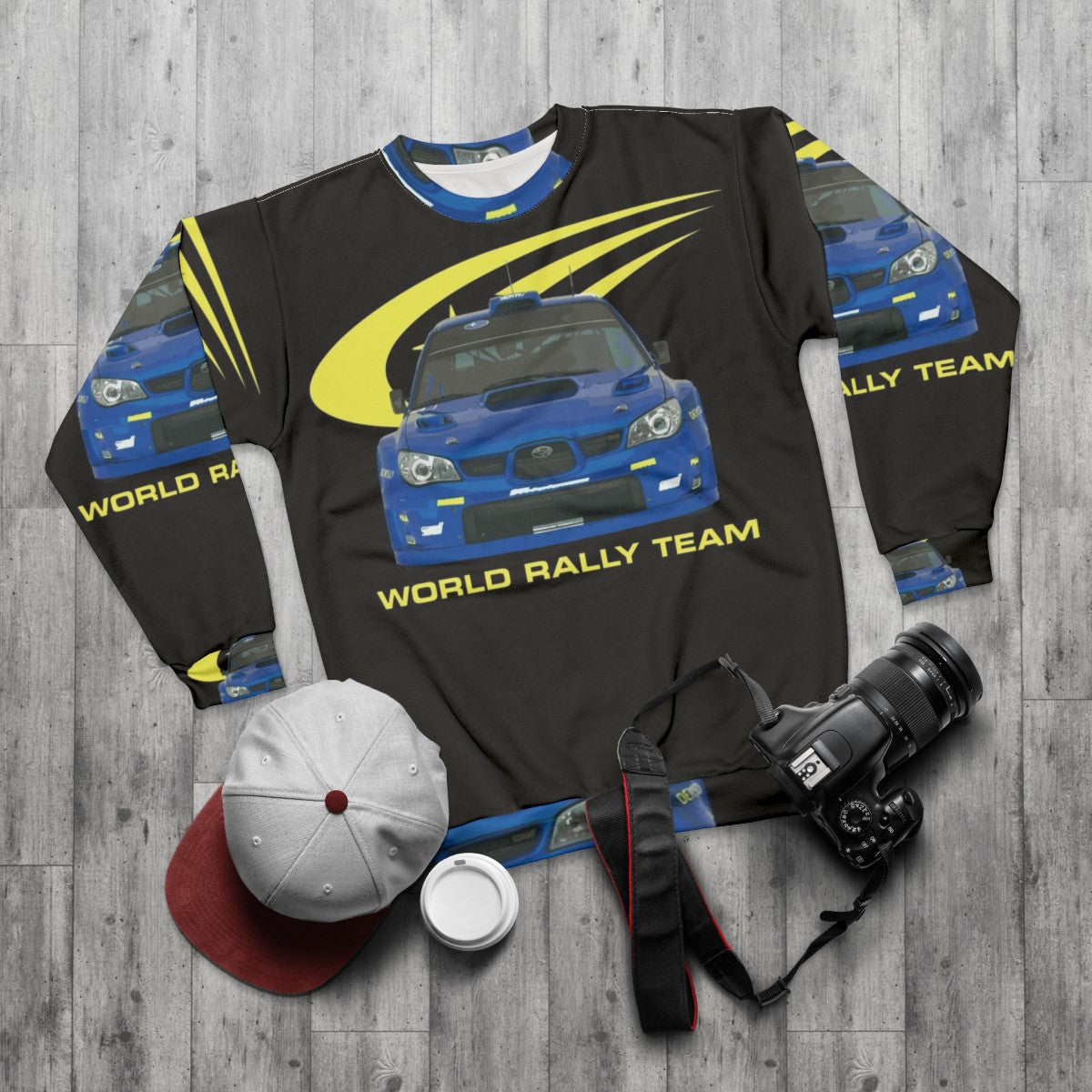 Petter Solberg WRC Rally Car Sweatshirt - flat lay