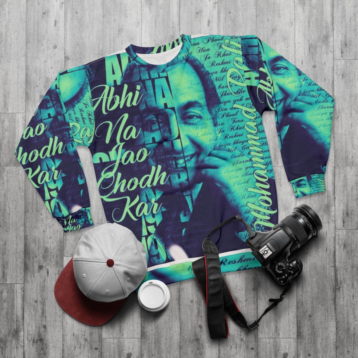 Mohd Rafi Legendary Bollywood Singer Sweatshirt - flat lay