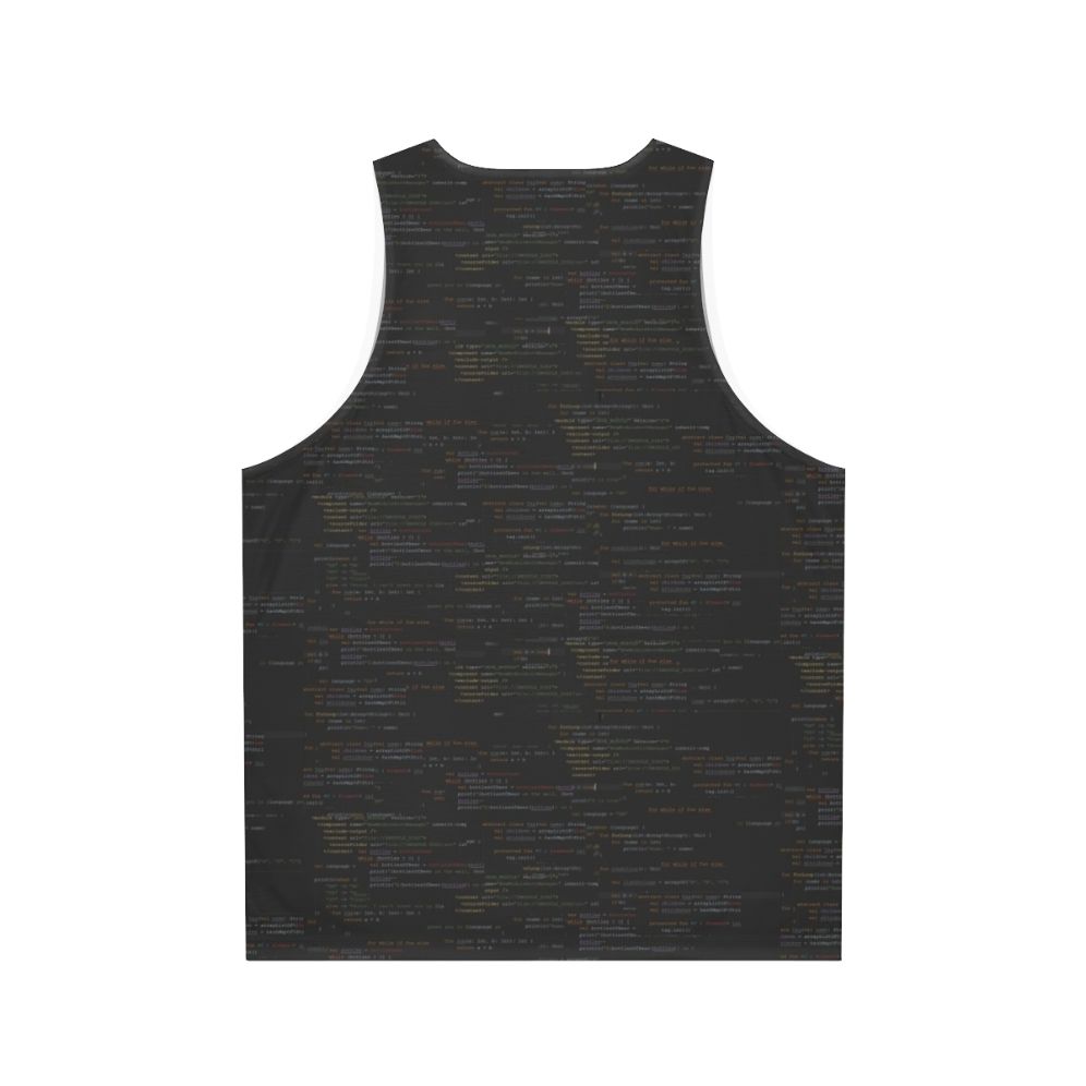 Unisex code tank top for programmers and software engineers - Back