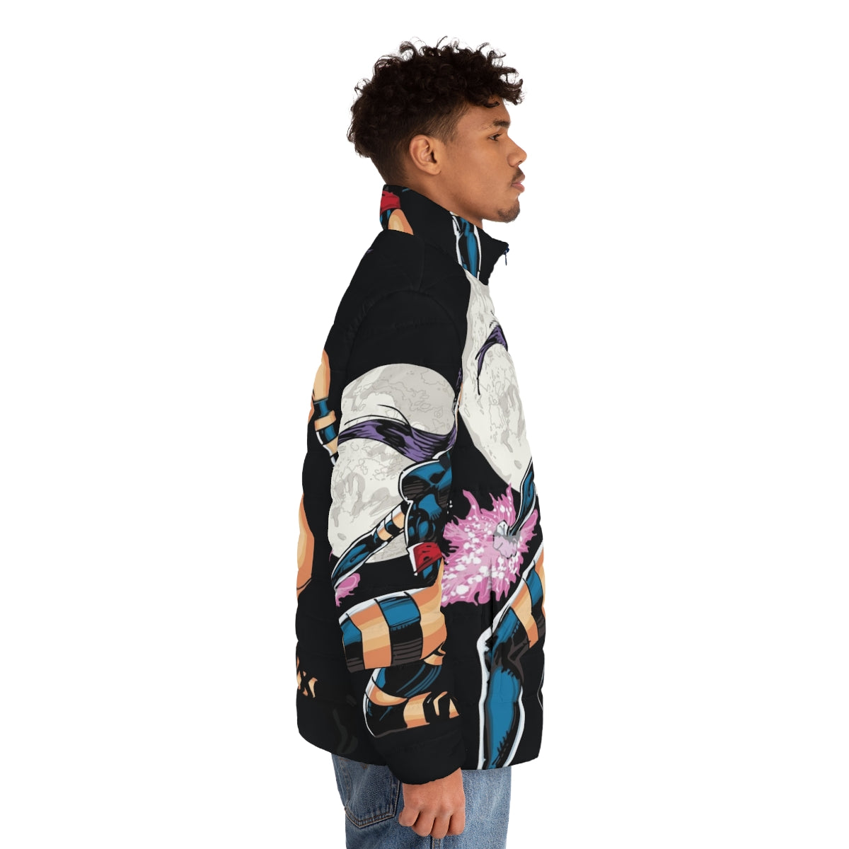 Betsy Braddock Puffer Jacket featuring Psylocke, the Marvel Comics character - men side right