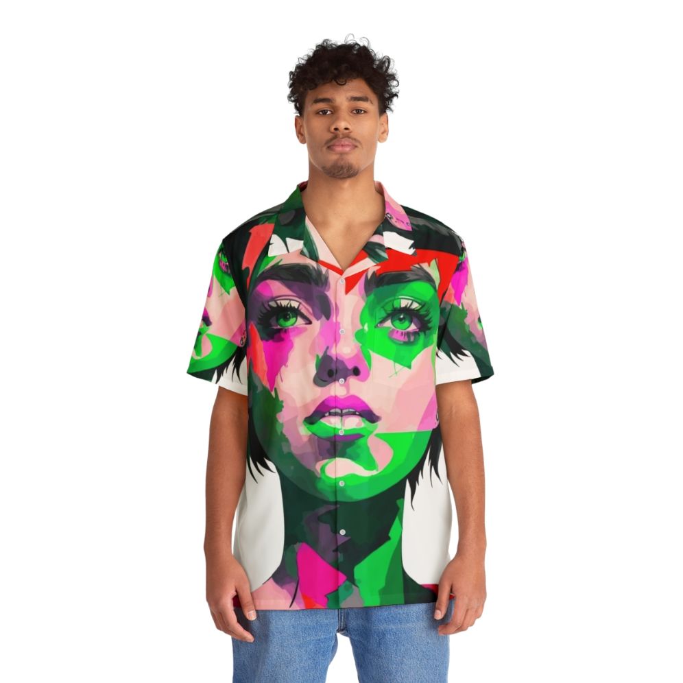 Abstract Billie Hawaiian Shirt with Colorful Minimalist Pop Art Design - Lifestyle