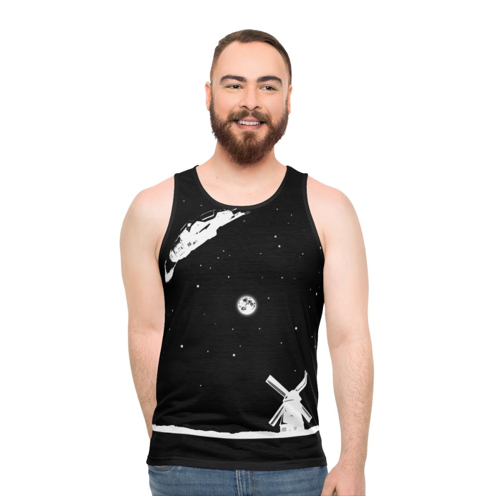 Unisex Rocinante2 sci-fi tank top with windmill design - men