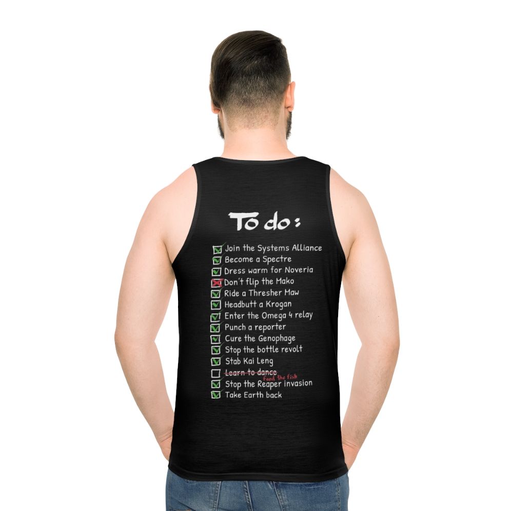 Commander Shepard's To-Do List Unisex Tank Top - men back