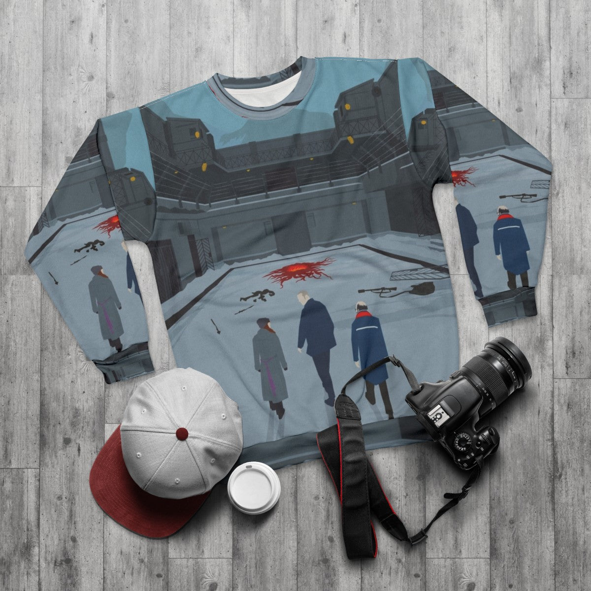 Stranger Things Fan Art Graphic Print Sweatshirt - flat lay