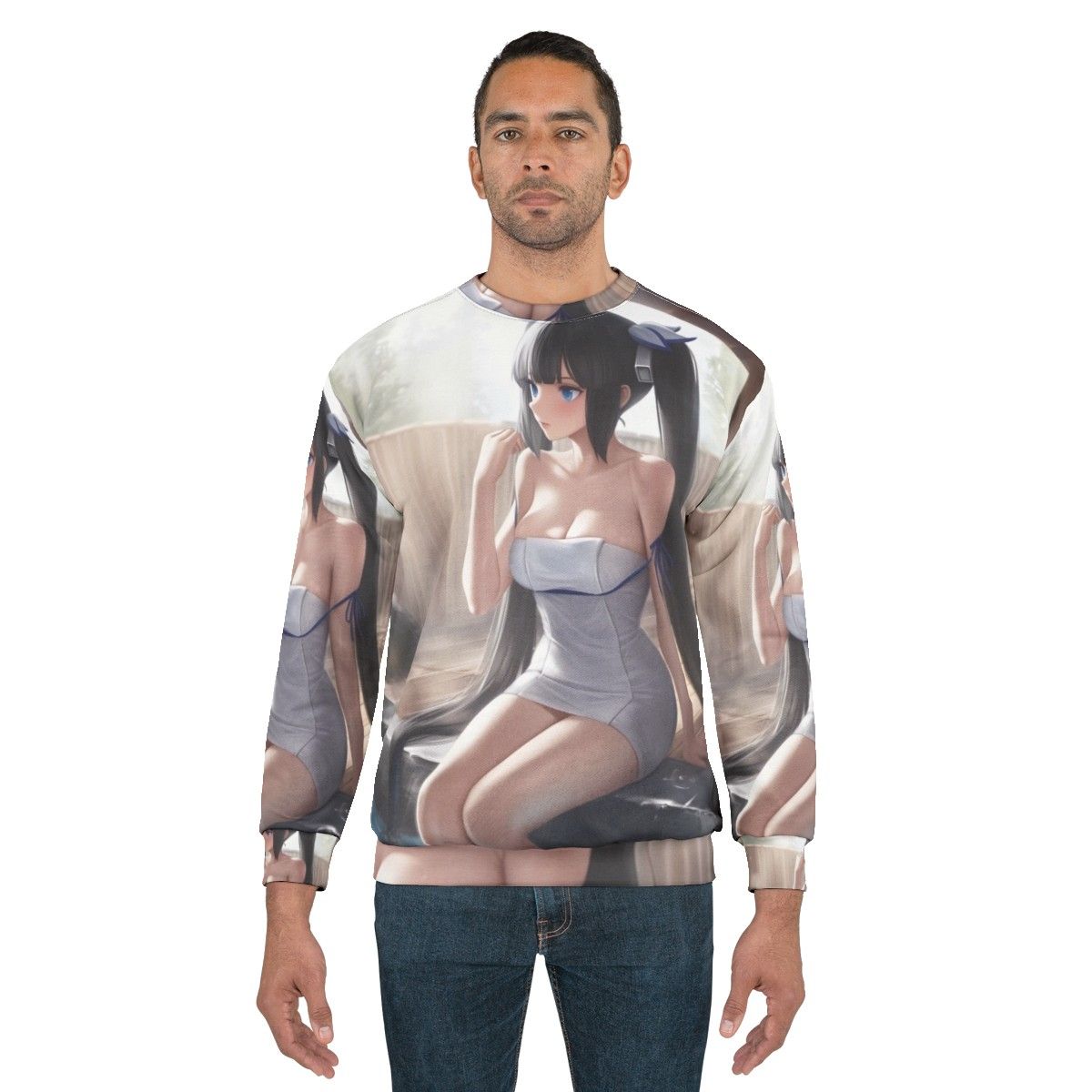 Hestia anime goddess hot spring inspired sweatshirt - men