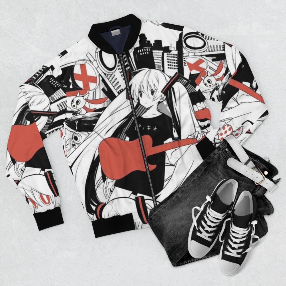 Hatsune Miku Anime Bomber Jacket - Flat lay