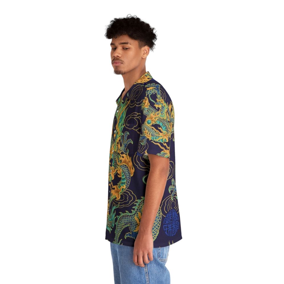 Enchanted dragon Hawaiian shirt with mythological pattern - People Left