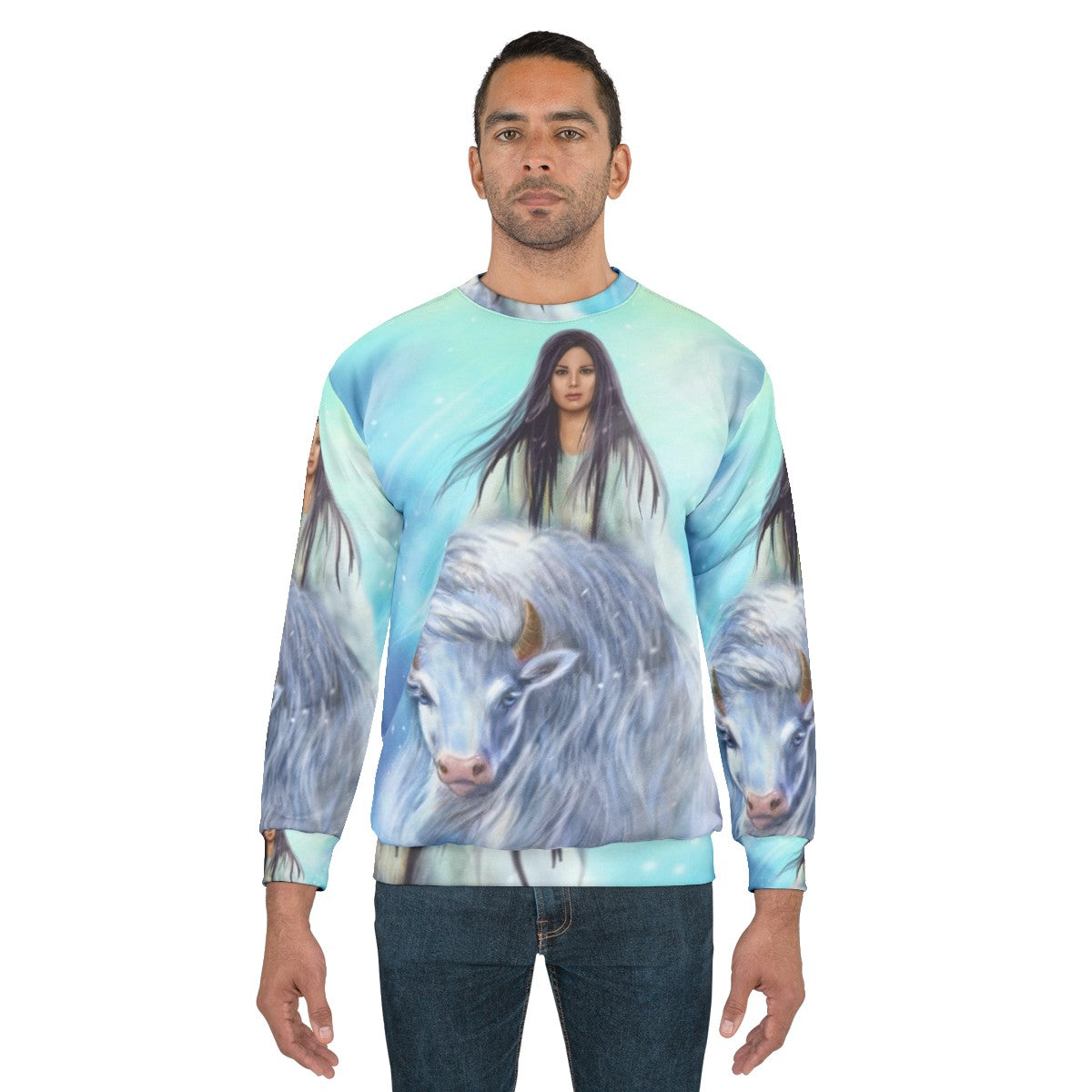 White Buffalo Calf Woman Sweatshirt - Legendary Native American Figure - men