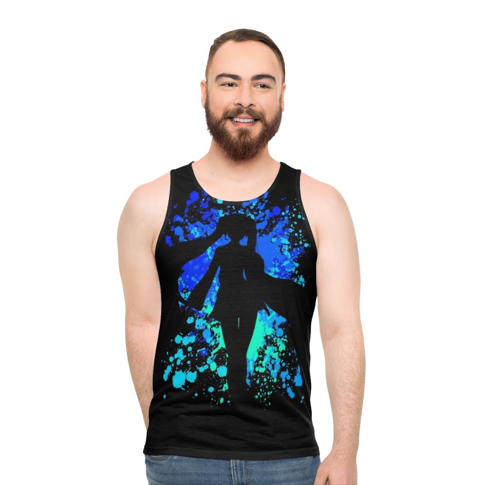 Vocaloid inspired paint splatter unisex tank top - men