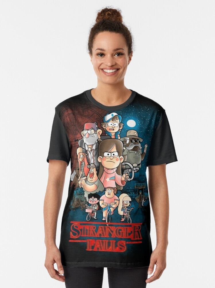 Stranger Things and Gravity Falls mashup graphic t-shirt - Women