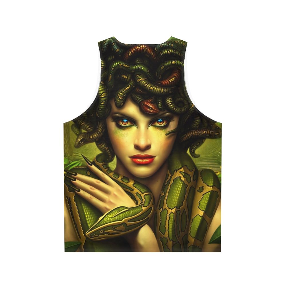 Medusa Unisex Tank Top with Mythological Greek Gorgon Artwork - Back