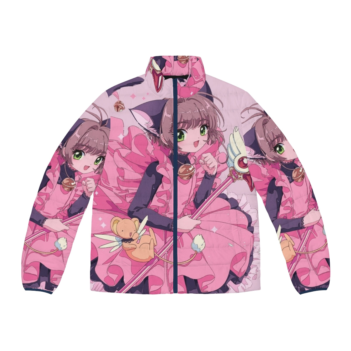 Cardcaptor Sakura Kawaii Cat Puffer Jacket with Anime-Inspired Design