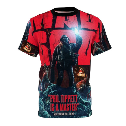 Stylish graphic t-shirt featuring the iconic Mad God movie poster design