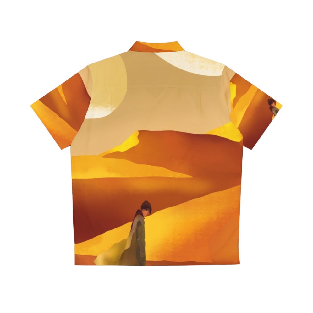 Dune movie inspired Hawaiian shirt with sandy landscape and moons - Back