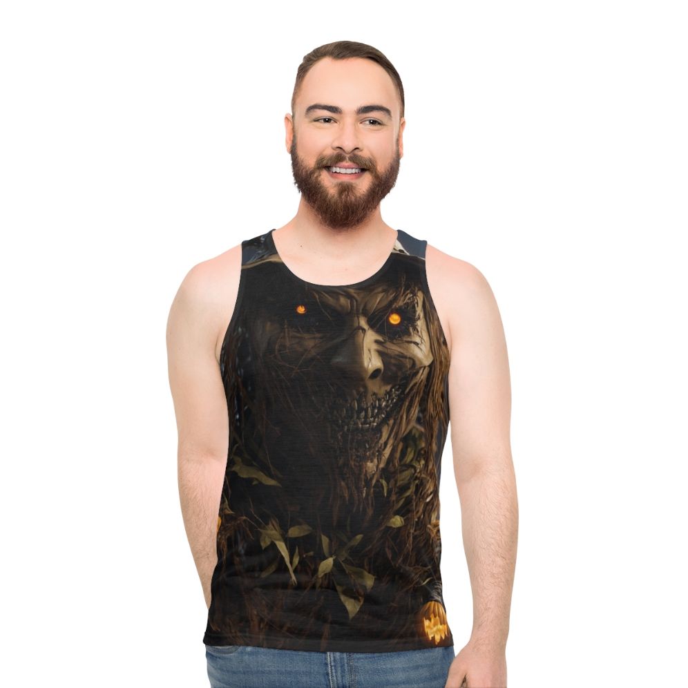 Halloween scarecrow unisex tank top - men