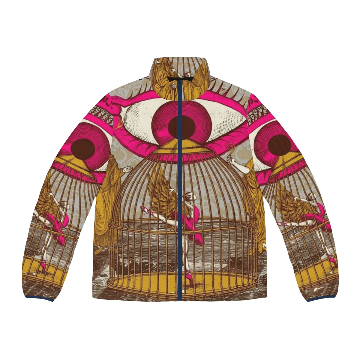 Suspiria movie poster puffer jacket with horror inspired design