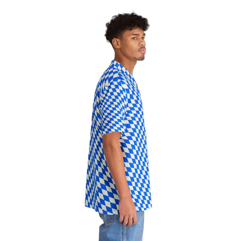 Bavarian blue and white diamond flag pattern hawaiian shirt - People Pight