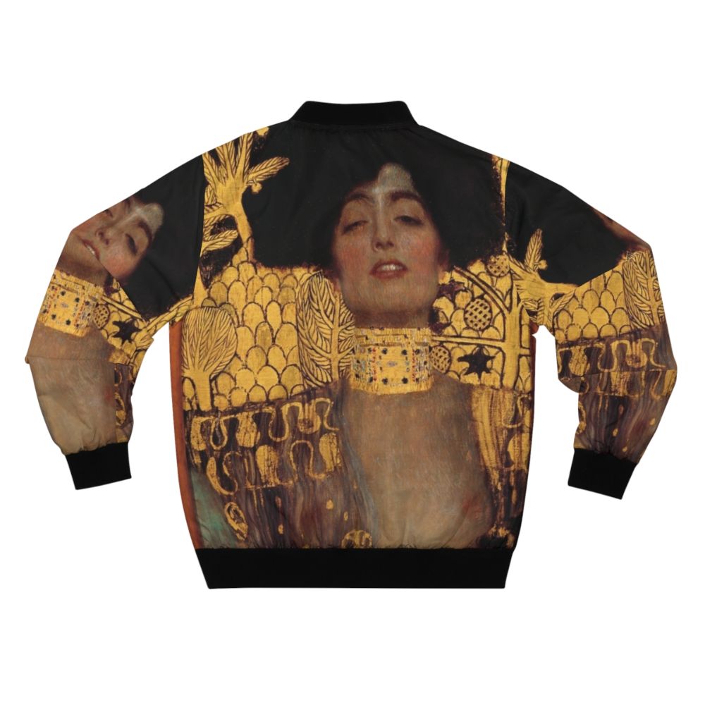 Bomber jacket featuring Gustav Klimt's iconic painting "Judith and the Head of Holofernes" - Back