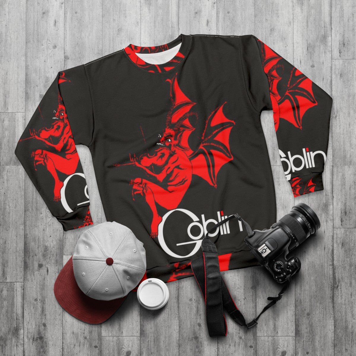 Goblin sweatshirt for fans of gothic and fantasy style - flat lay