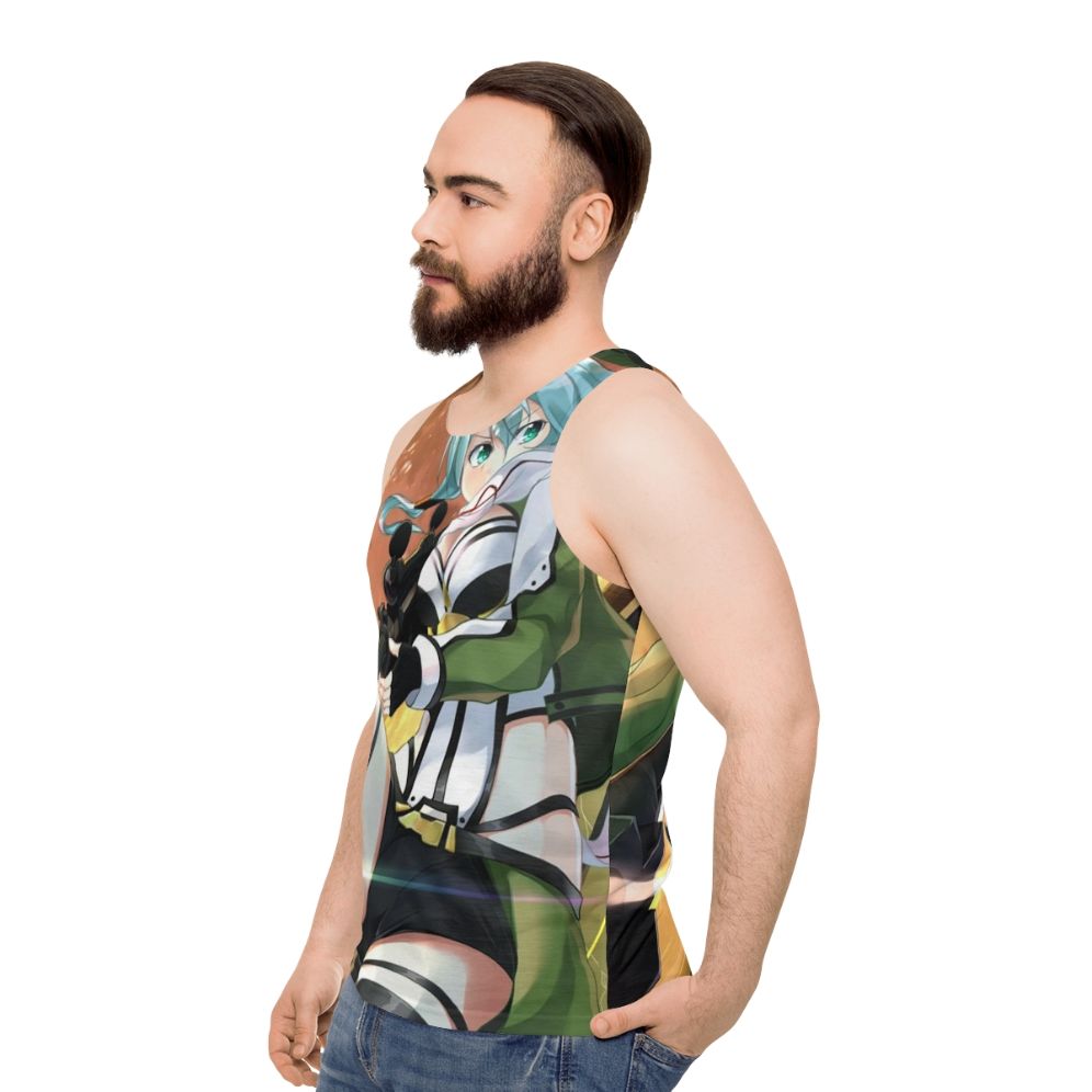 Sinon Anime Inspired Unisex Tank Top - men side