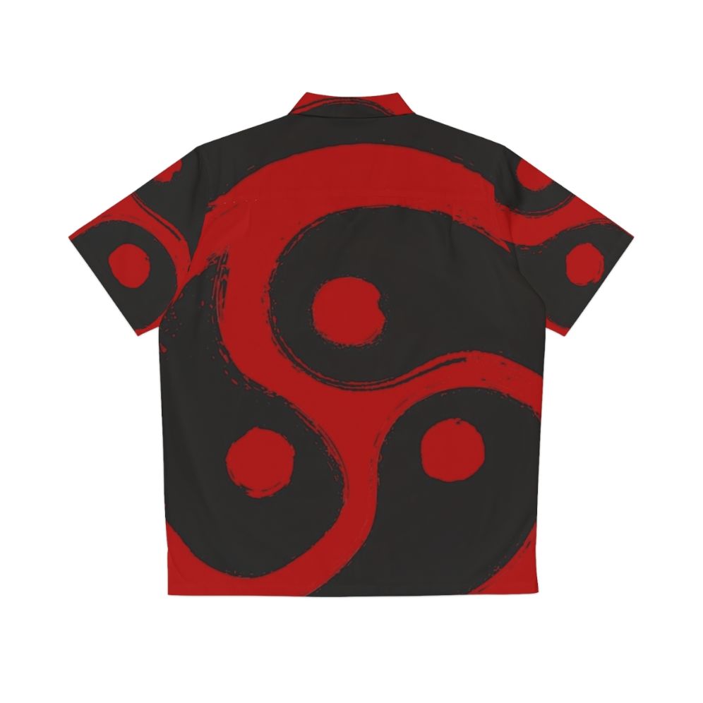 Kinky BDSM Triskelion Grunge Hawaiian Shirt - Back