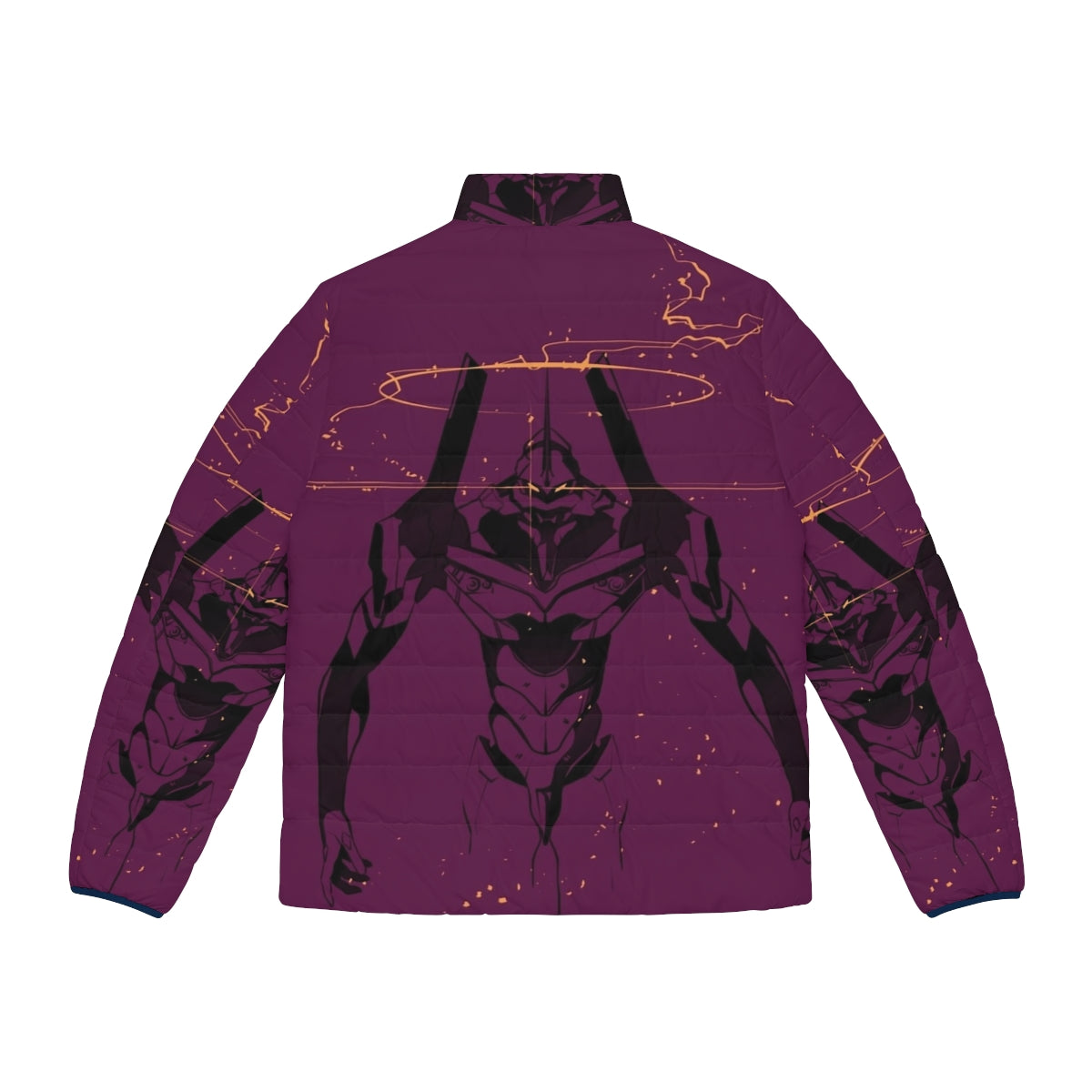 Unit 01 Evangelion Puffer Jacket with Anime Inspired Design - Back