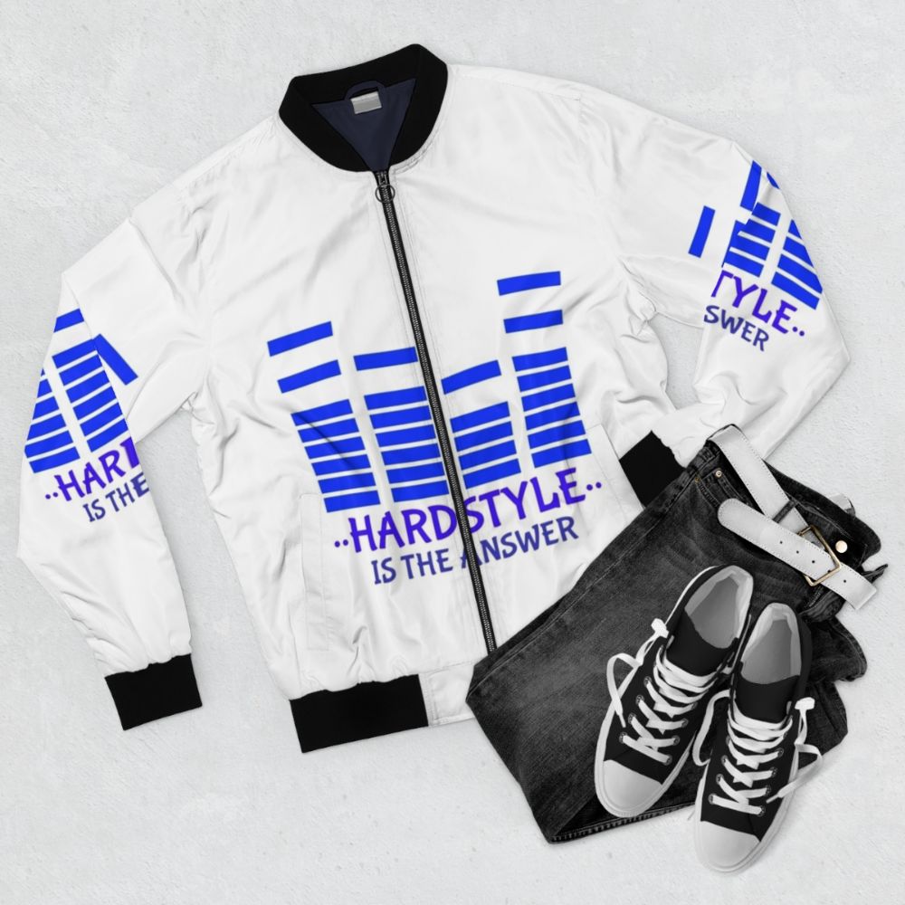 Hardstyle bomber jacket with music-inspired design - Flat lay