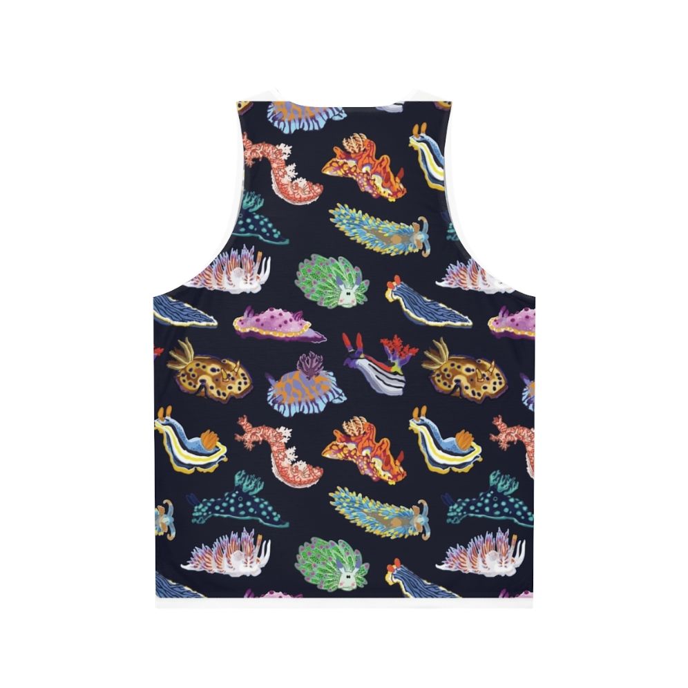 Colorful unisex tank top with nudibranch sea slug design - Back