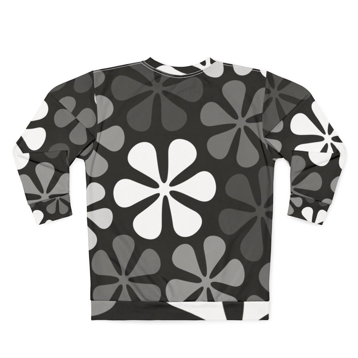 Abstract Flowers Monochrome Sweatshirt - Back