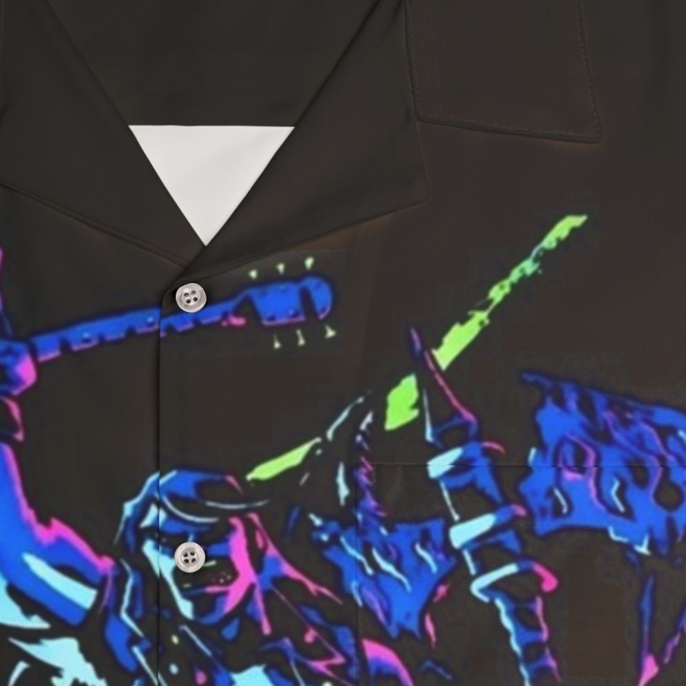 Brutal Legend Hawaiian Shirt with Jack Black's Tenacious D band - Detail