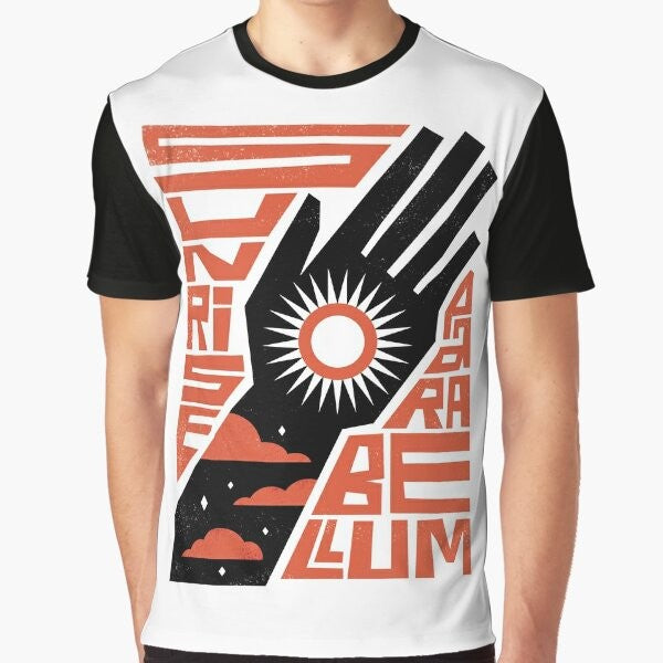 Sunrise graphic t-shirt with a minimalist, revolutionary design