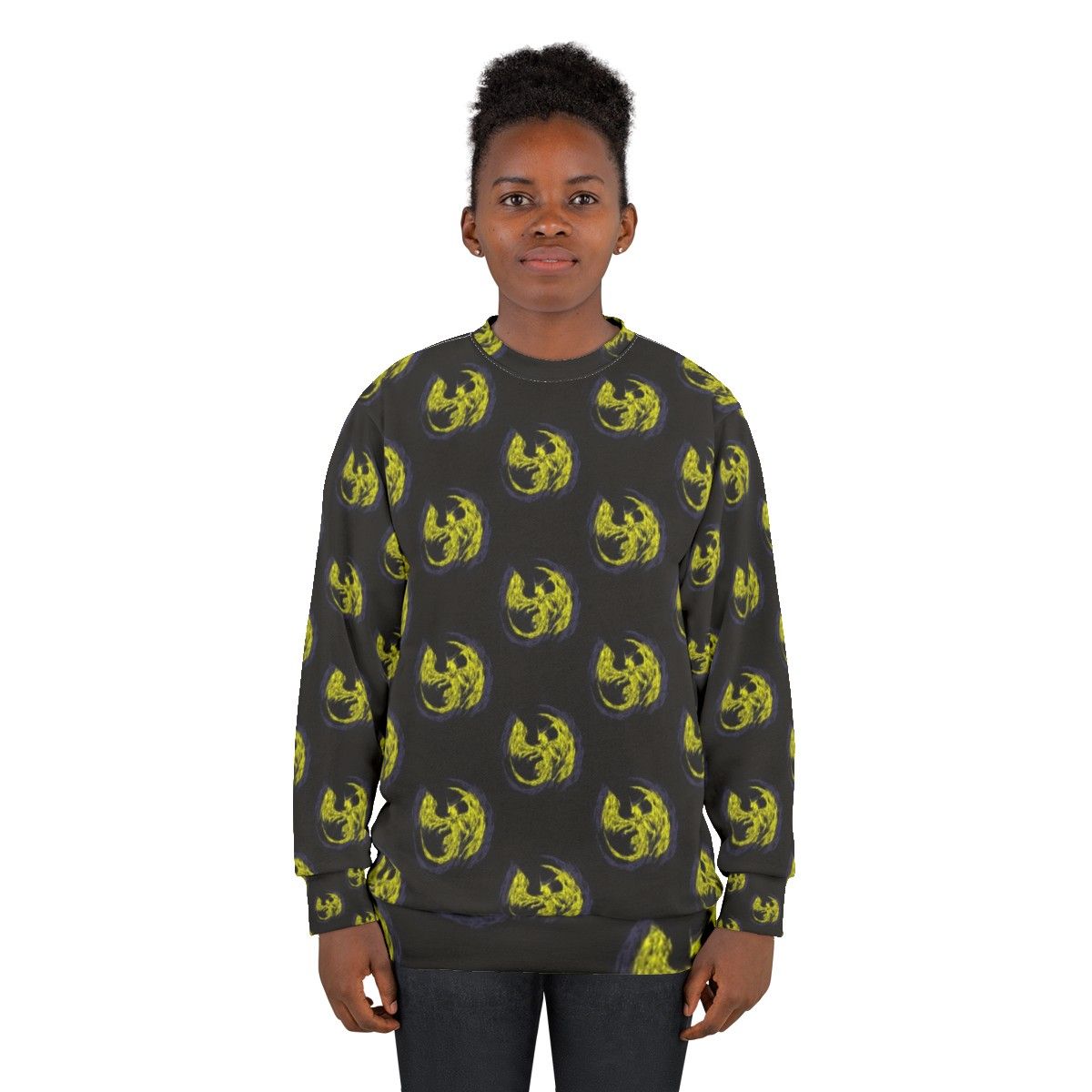 Mystic Lightning Dragon Sweatshirt featuring a powerful mythical creature design - women