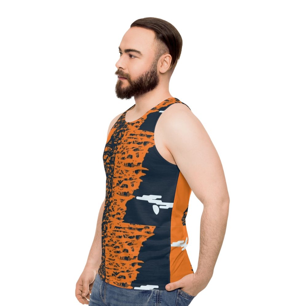 Houses Unisex Tank Top with Asian-Inspired Pattern - men side