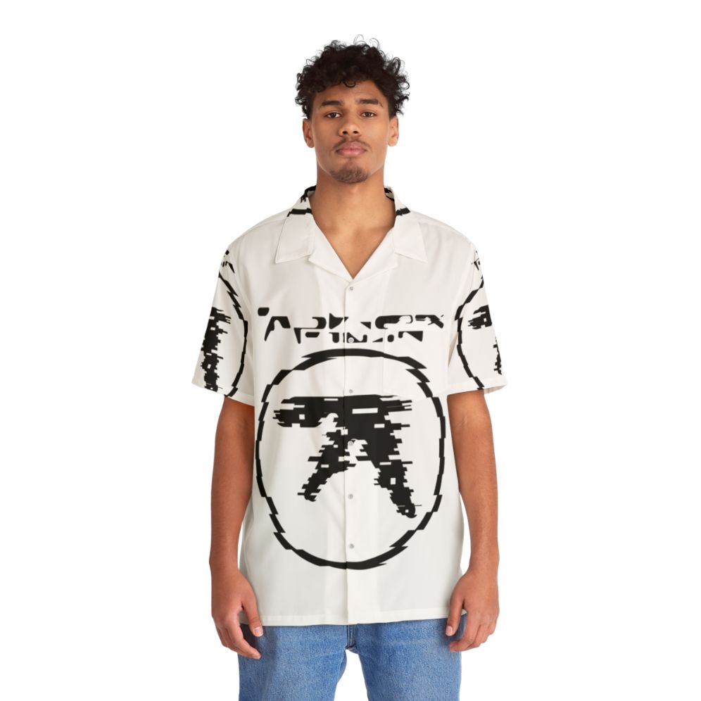 AFX Glitch Hawaiian Shirt featuring electronic and experimental music elements - Lifestyle