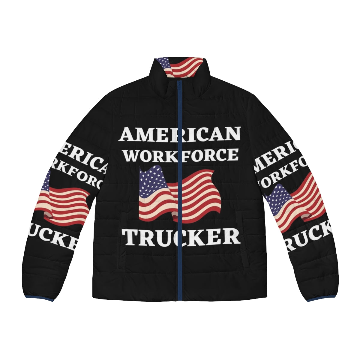 American workforce puffer jacket with USA flag design