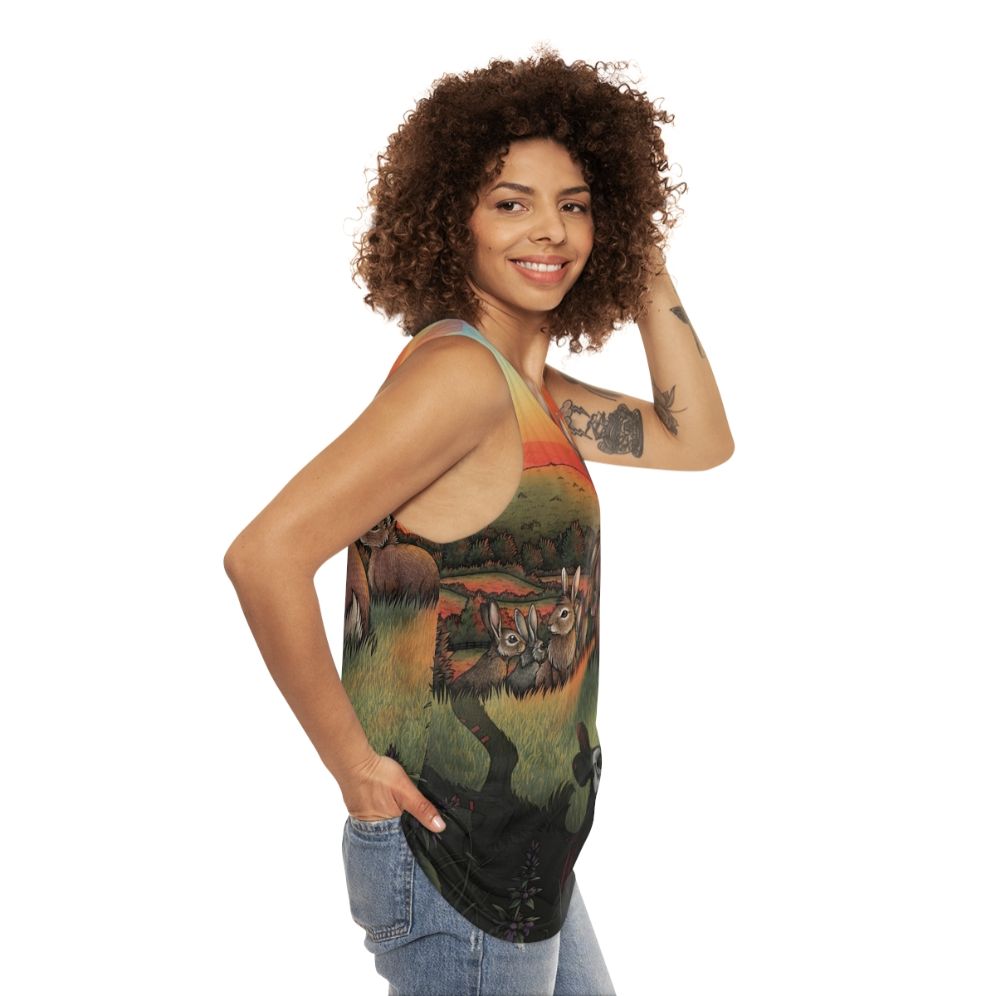 Watership Down inspired unisex tank top - women side