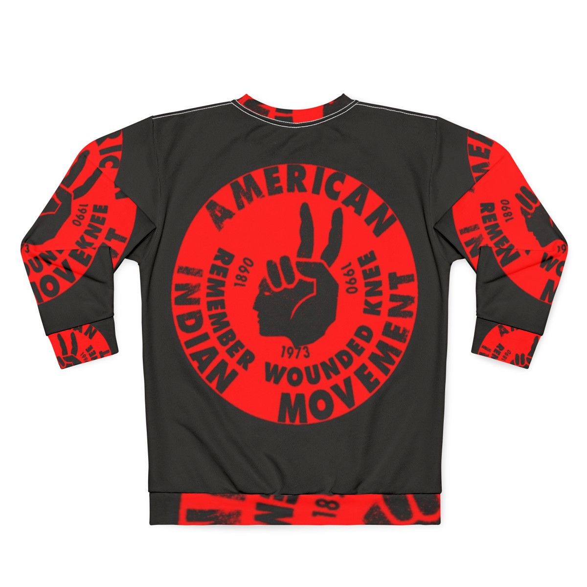 Aim American Indian Movement Sweatshirt with Native American Activism Design - Back