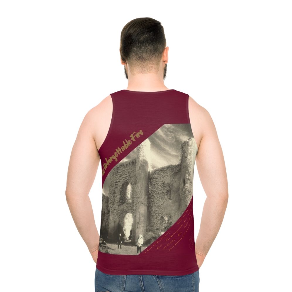 Unisex U2 tank top with "A Fire In Slane" design - men back