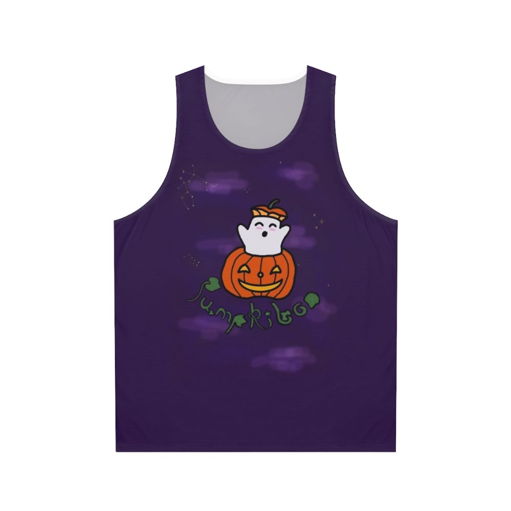 Pumpkin and ghost unisex tank top