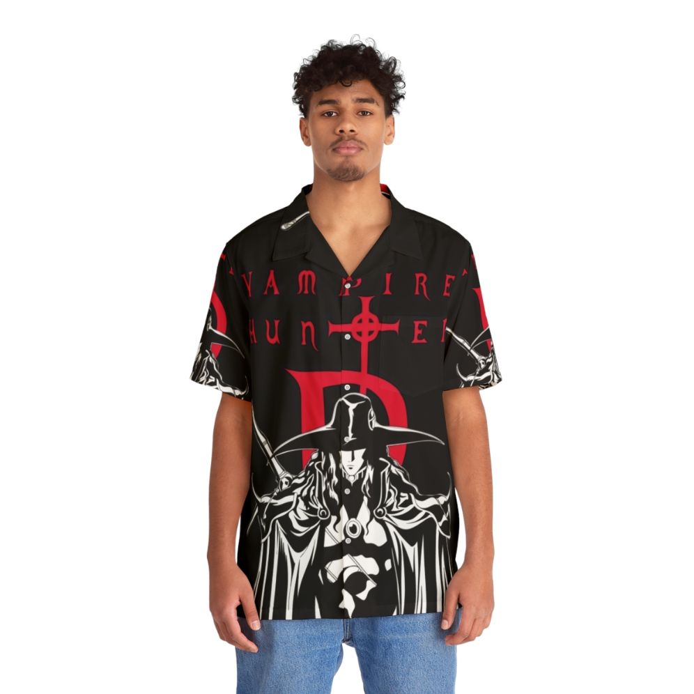 Vampire Hunter D Hawaiian Shirt with Hellsing Alucard Sigil Design - People Front