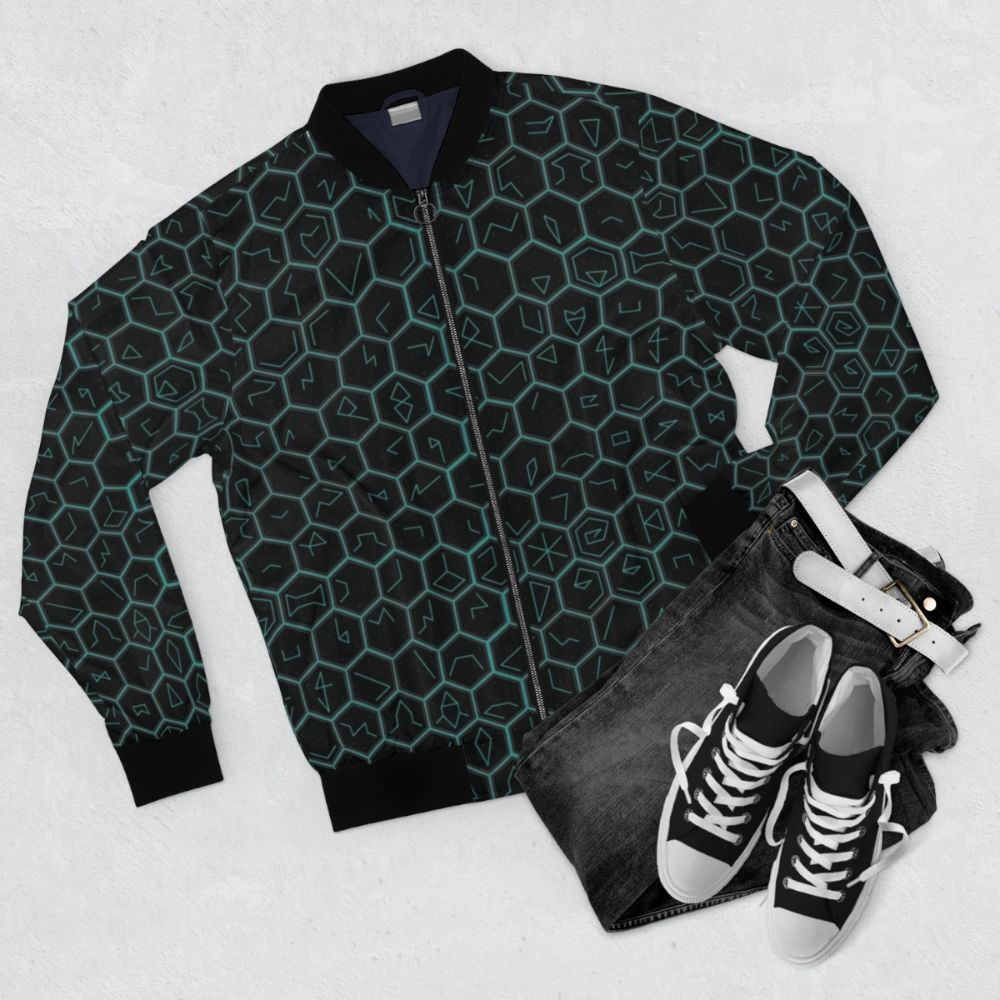 Ingress Glyph Series Bomber Jacket - Flat lay