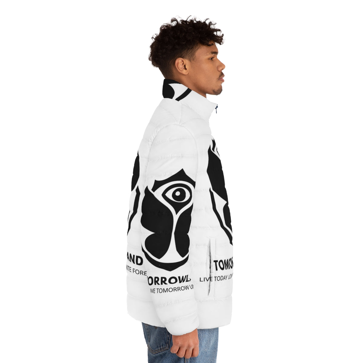 Tomorrowland Music Puffer Jacket with EDM Festival Inspired Design - men side right