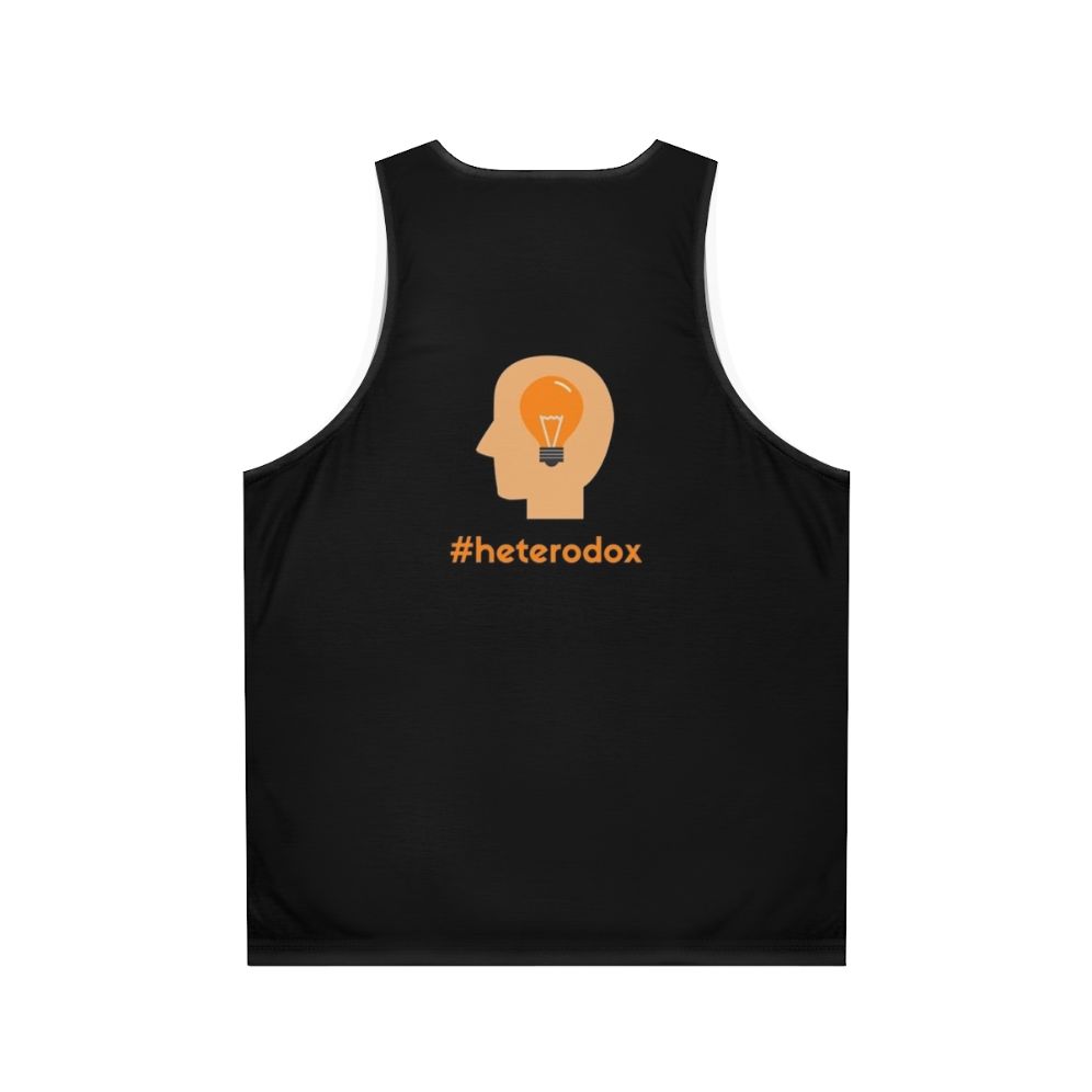 Unisex tank top for independent and centrist-minded individuals - Back