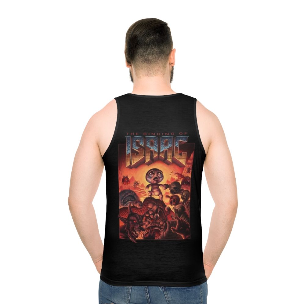 The Binding of Isaac Retro Gaming Unisex Tank Top - men back